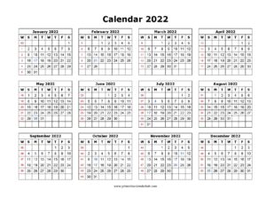 USA 2022 Calendar