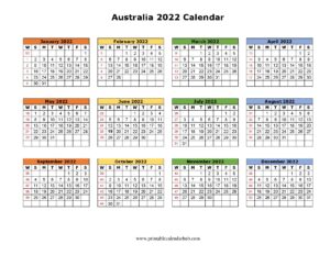 2022 Australia Calendar