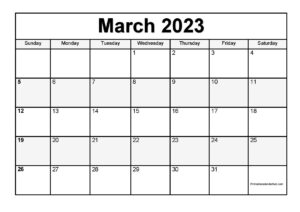 Monthly Calendar – Printable Calendar Hub