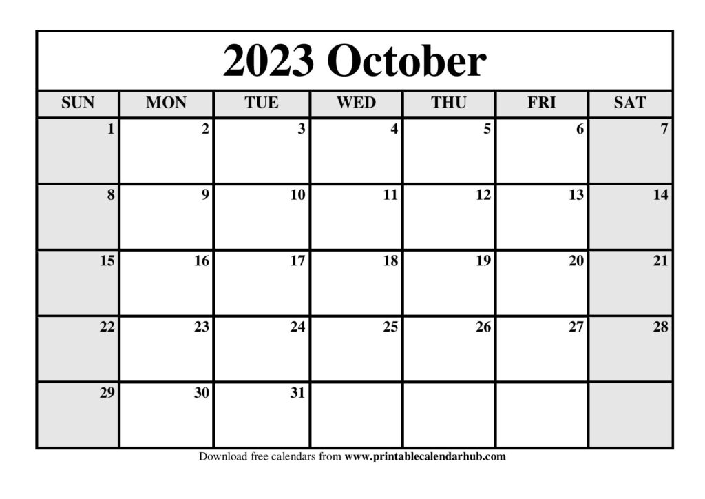 October 2023 Word Calendar