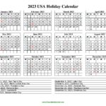 2023 USA Holiday Calendar