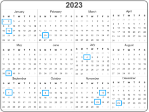 2023 USPS Holiday Calendar