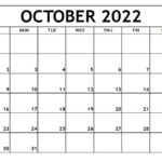 October 2022 Weekly Calendar
