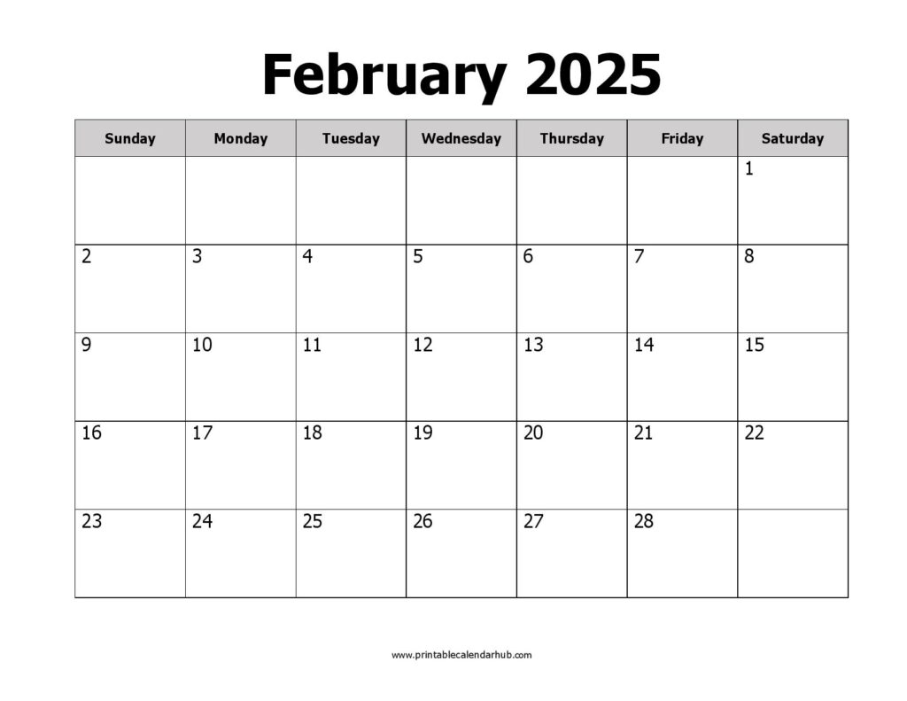 February 2025 Printable Calendar