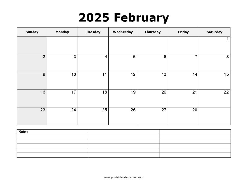 Free February 2025 Calendar