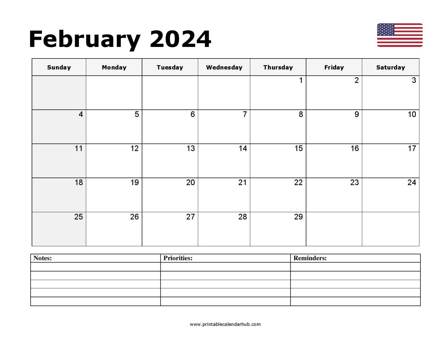 Free February 2024 Printable Calendar – Blank Templates