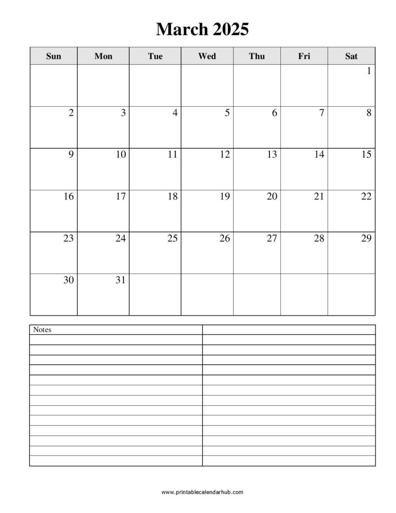 Printable Calendar March 2025