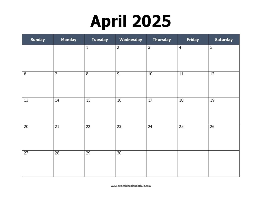 April 2025 Calendar