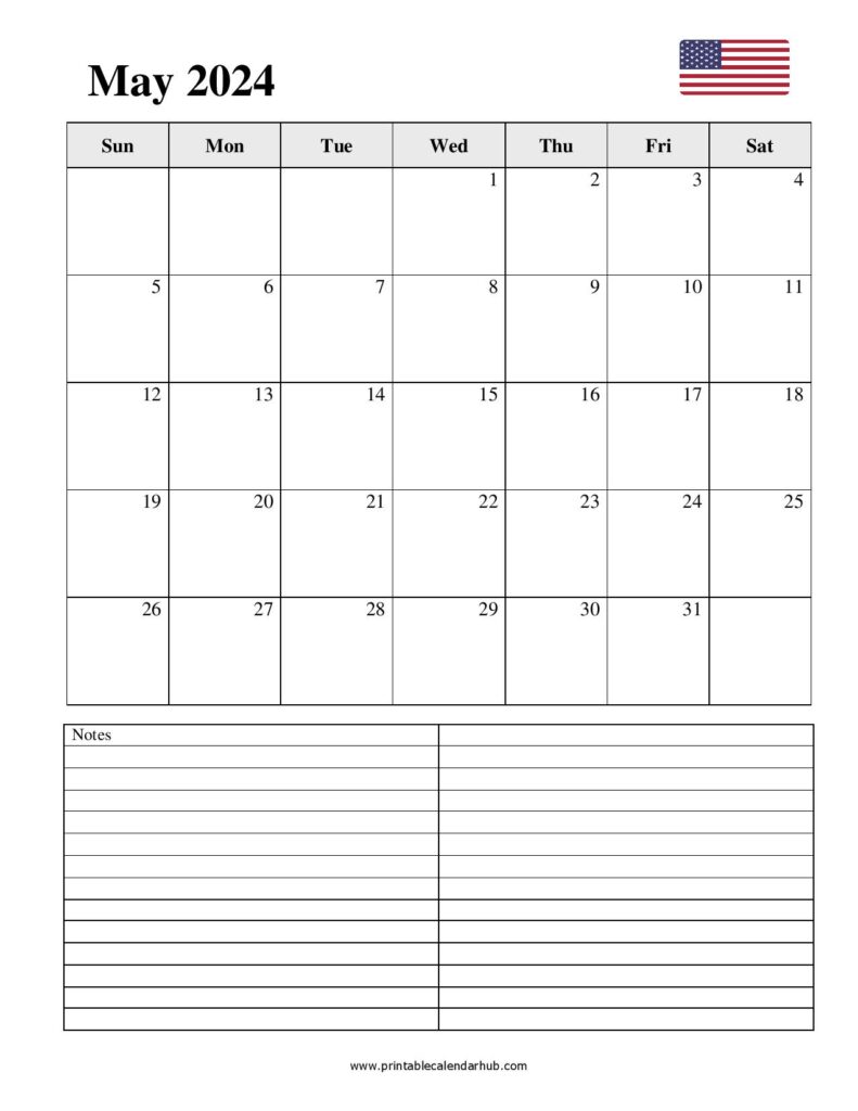 printable calendar May 2024