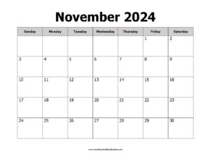 November 2024 calendar